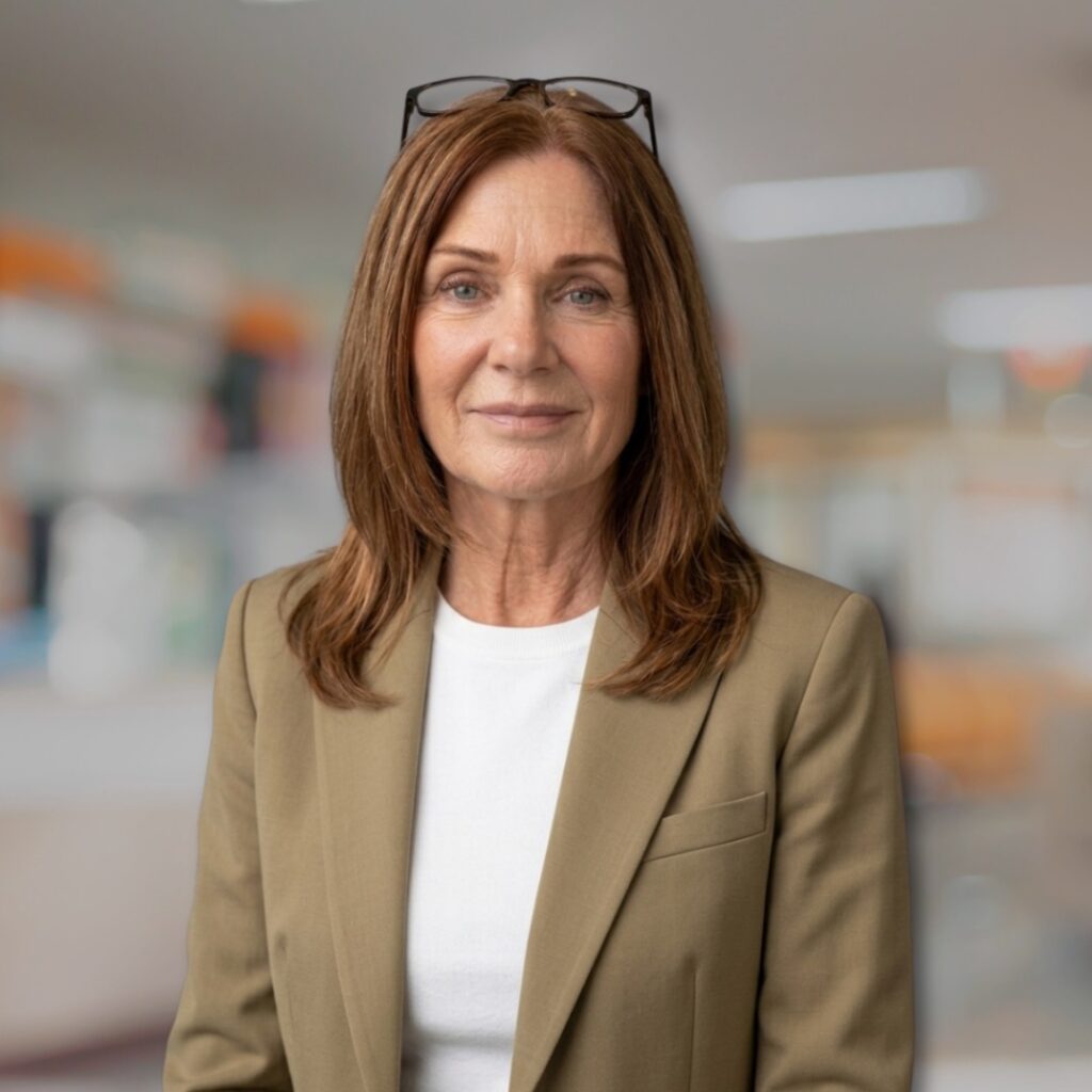 Professional corporate headshot profile of loan specialist Karen Jones.