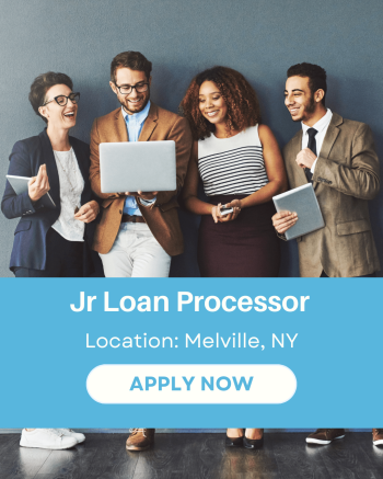 Team of mortgage professionals collaborating in a modern office setting